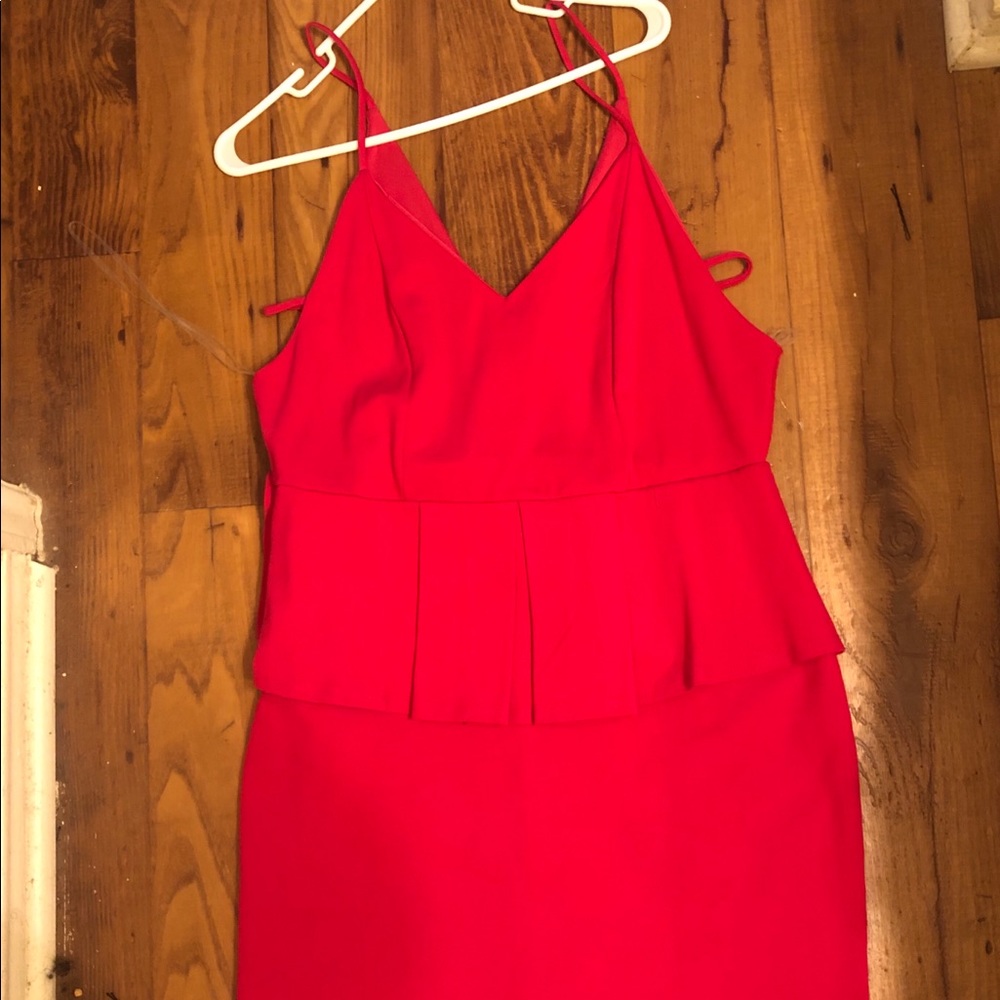 Hot pink peplum dress